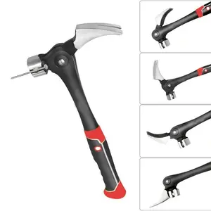 Multi-Functional Claw Hammer with Magnetic Nail Starter, Forging Steel Head, Shock-Absorbing Tpr Handle, Heavy-Duty Frame, DIY Tool, Father's Day Gift