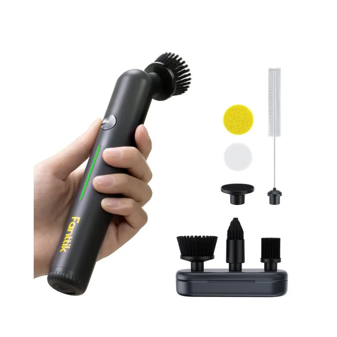 Fanttik G9 Nano Durable Handheld Cordless Electric Spin Scrubber - USB Rechargeable, Type-C Fast Charging, LED Power Display, IPX7 Waterproof, 8 Replaceable Heads, Durable Power Scrubber for Grout, Corners summerwins