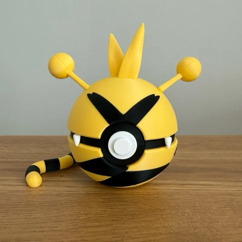 #0125 Electabuzz Ball - Made to Order, 3D Printed Pokeball Figure, High-Quality PLA Decoration Figurine