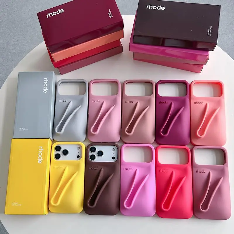 RHODE Phone Case & Lip Treatment Set for iPhone 11–17 Pro Max – Soft Touch Silicone, Trendy Style