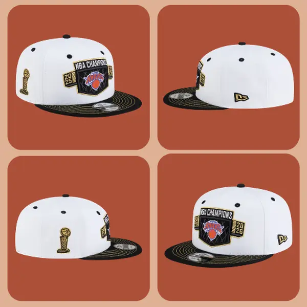 New Era NBA Champions New York Knicks 59FIFTY Fitted Cap White Basketball Hat Streetwear Style