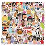 Bob's Burgers Sticker Pack (55-Count), Cartoon Graffiti Decals for DIY Phone Cases & Water Bottles, Fun Decoration Accessories