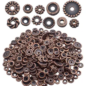BronaGrand 100 Gram(About 170-300pcs) Spacer Beads Jewelry Bead Charm Spacers Alloy Spacer Beads for Jewelry Making DIY Bracelets Necklace and Crafting,Antique Copper