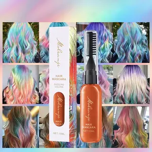 One-Box Hair Eyelash Brow Dye Kit, 8 Trendy Colors, Natural Easy Application, Party Use for Men & Women, Liquid Formula, Hairdye