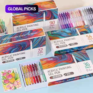 36/54/72/90-Color Acrylic Gel Pen Set, Retractable 0.7 mm Tip, Rich-Color Large-Capacity Ink Pens, Art Supplies for Diary, Cards, DIY Coloring and Doodling, Stackable Clip Acrylic Gel Pens #TOP PICKS