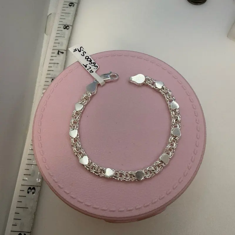 925 sterling silver 5.5” kids bracelet high quality 5mm solid Mexican silver hand made )) Pulcera de plata Mexicana 5.5” inch para niños es still chino 5mm de grosor hecho a Mano en Mexico