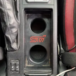 Subaru 2008-2021 STi Cup Holder Insert for 12oz Skinny & 12/16oz Standard Cups with Red STi Logo Car Accessory
