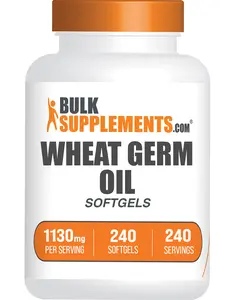 BulkSupplements Wheat Germ Oil Softgels - Edible - Wellness - Immune Support - Natural Skincare - 240 Softgels - 1130mg per Serving