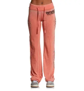 Affliction Women's Sweatpants Skeleton Burnout