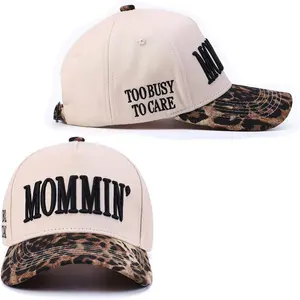 Vintage Two-Tone Trucker Hat Adjustable Baseball Cap with Mommin Embroidery Ponytail Fit Unisex Outdoor Casual Headwear Valentine's Day gifts