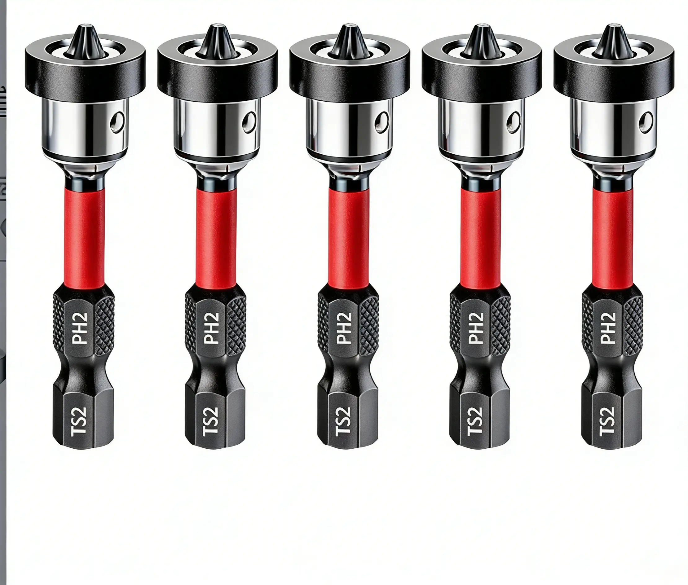 Screwdriver Bits Set, 5-Pack PH2 Magnetic Drywall Drill Bits with 1/4" Hex Shank, Depth Stop for Plasterboard Fastening Power Tool Accessory