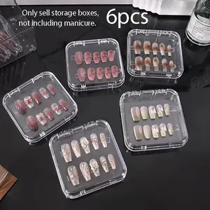 Artificial Nail Display Storage Box, Transparent Clear Nail Packaging Box, Ideal for Manicure Salons and Home Use, Only Includes Storage Box