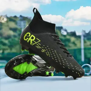2025New Men'S Soccer Shoes Anti-Slip Boots AG Spikes Professional Competition Training Shoes Outdoor Lawn Football Boots Adult Breathable High-Top Soccer Cleats Couple Lightweight Classic Black Sports Football Shoes.dandy girl