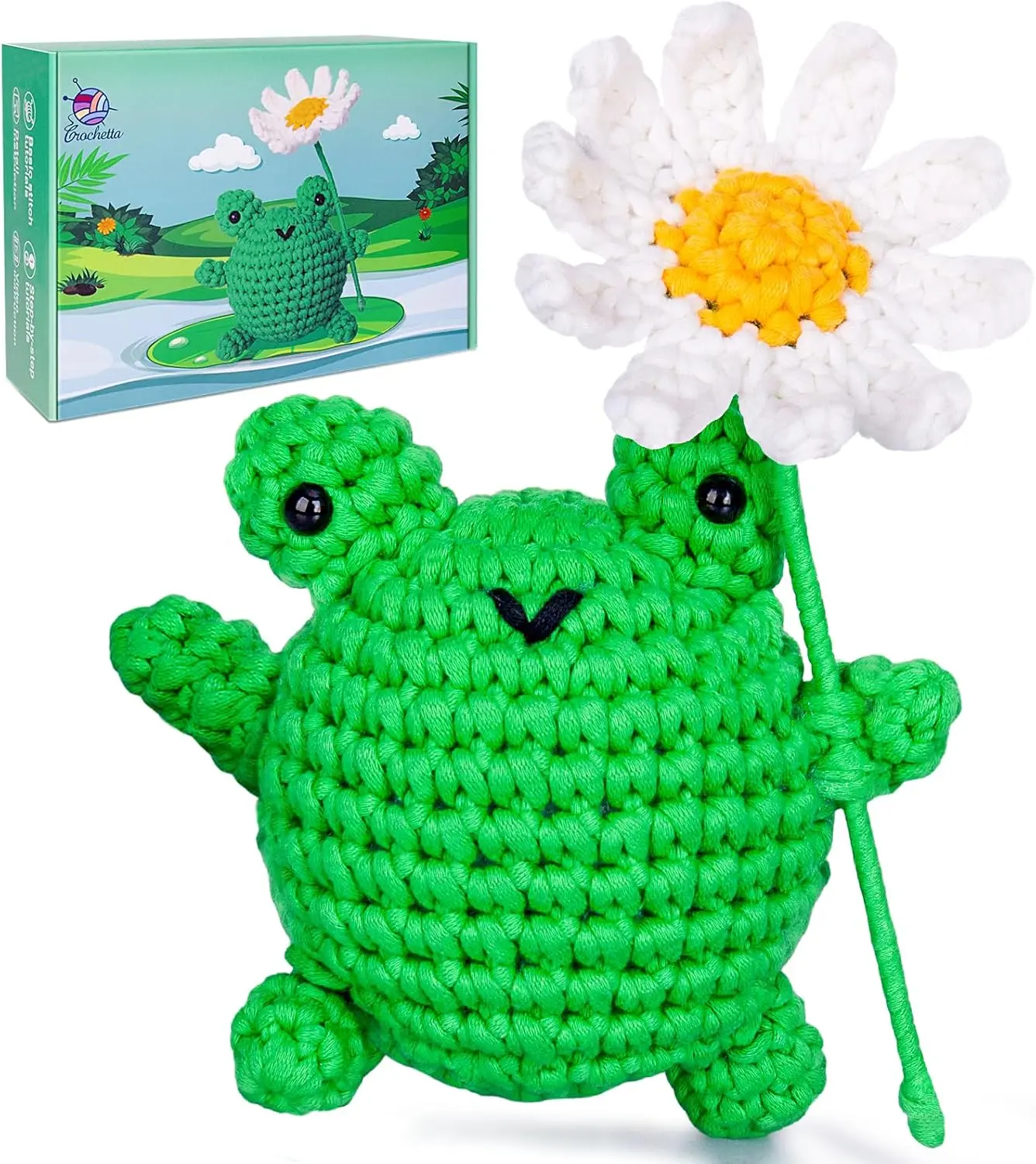 Crochetta Beginner Crochet Kit with Chunky Yarn, Instructional Videos for Adults, Ideal for Crochet Projects & New Hobby Start