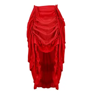 Bengup Steampunk Skirts Victorian Cosplay Costume Womens High-Low Show Girl Skirt Halloween Costume Ideas Party Outfit Gothic Skirts 6388-Z1