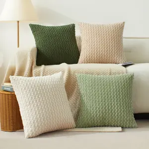 3D Bubble Corduroy Pillow Cushion Cover for Home Living Room Sofa Backrest Seat Cushion Cover