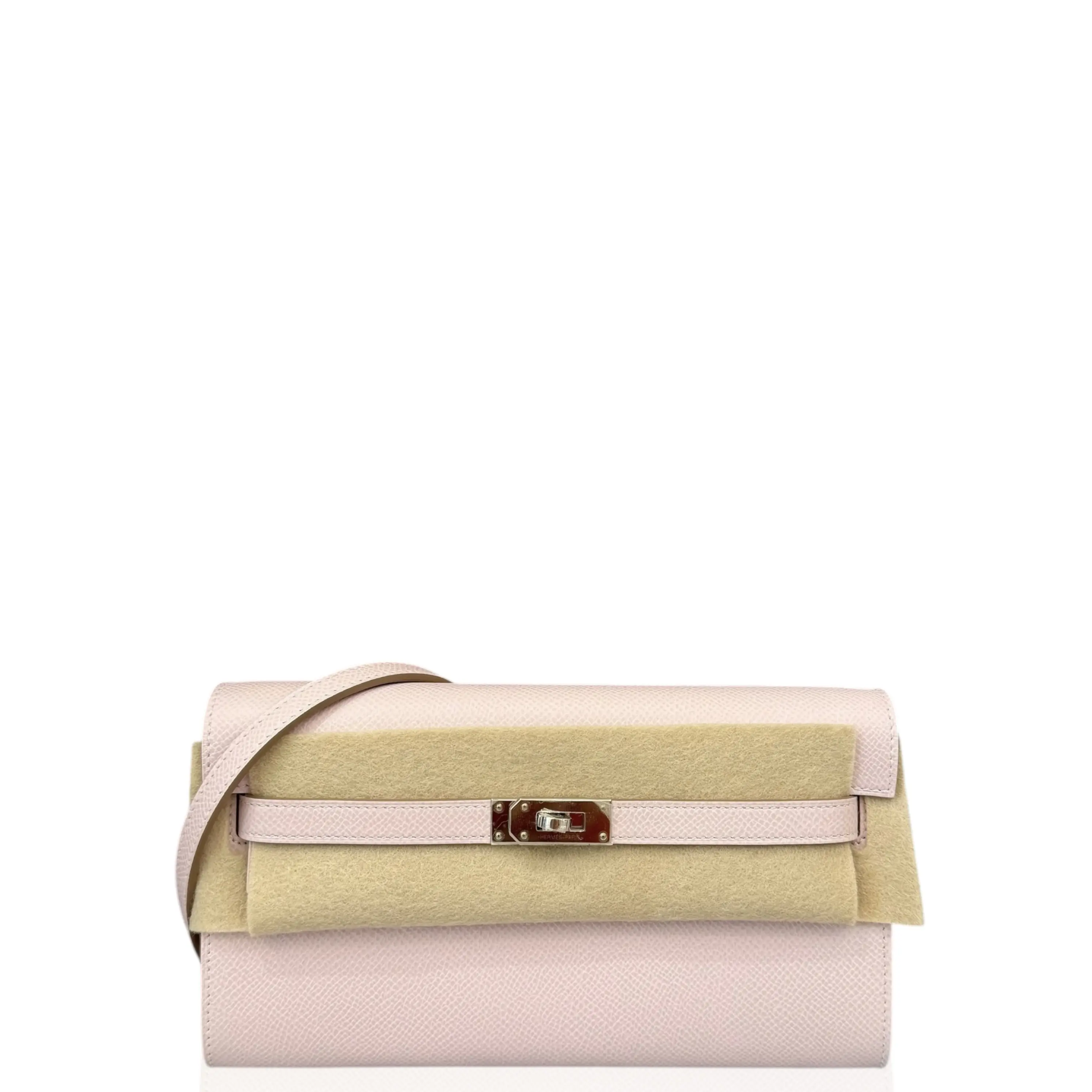 Pre-owned HERMÈS Leather small leather goods Hermes Kelly To Go Wallet Epsom 09 Mauve Pale (fm022626a2)