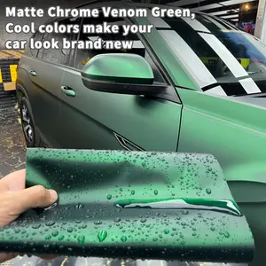 39.4inch Electroplated Toxic Green PET Vinyl Packaging Film, Matte Frosted Car Decal, Automobile Decals, Vinyl Decals, DIY Self-adhesive Sticker For Cars, Motorcycle And Body Decoration, Waterproof, Scratch Resistant, Breathable protective Film