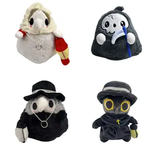 Gothic Plague Doctor Crow Plush Aesthetic Dark Academia Room Decor Crow Bird Soft Toy