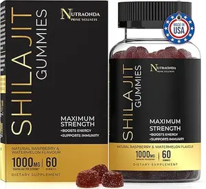 Pure Himalayan Shilajit Gummies - 1000mg Shilajit for Men & Women - Energy, Immune & Hormone Support - 85+ Trace Minerals & Fulvic Acid - Vegan, Non-GMO, Sugar-Free - Raspberry Watermelon Flavor, 60ct