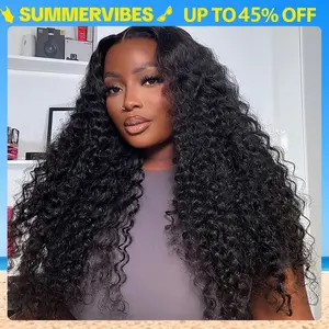 [26‘’ Deep Wave=$149] Tahikie 13x6 Deep Wave Curly Wigs Human Hair Pre Plucked Pre Cut HD Lace Wigs Ready And Go 7x6 Glueless With Drawstring One-Step 13x6 HD Frontal Lace Curly Wave/ Body Wave/ Kinky Curly / Water Wave Natural Hairline #SummerVibes