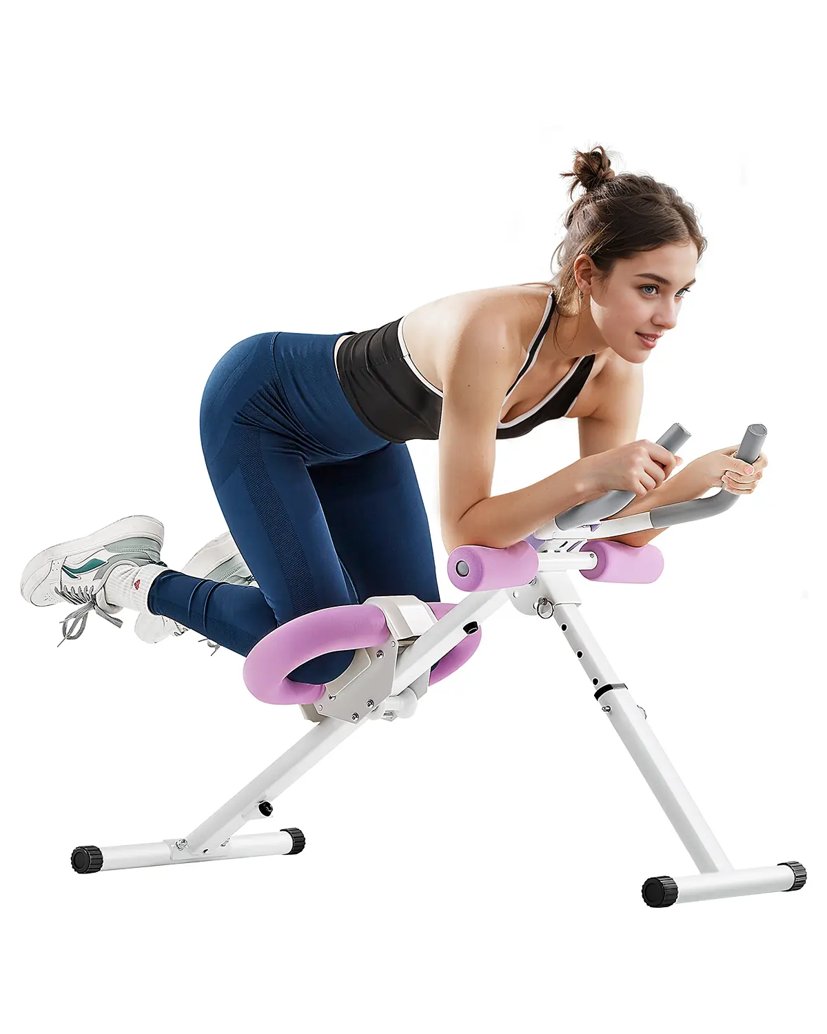 VEVOR AB Workout Machine,  Ab Workout Equipment at Home Gym, Core & Abdominal Trainers for Women, 330 lbs Weight Capacity Strength Training Ab Cruncher, Foldable Adjustable Fitness Exerciser