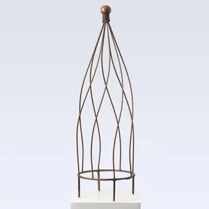 Large Metal Floral Garden Teardrop Orb Obelisk Trellis