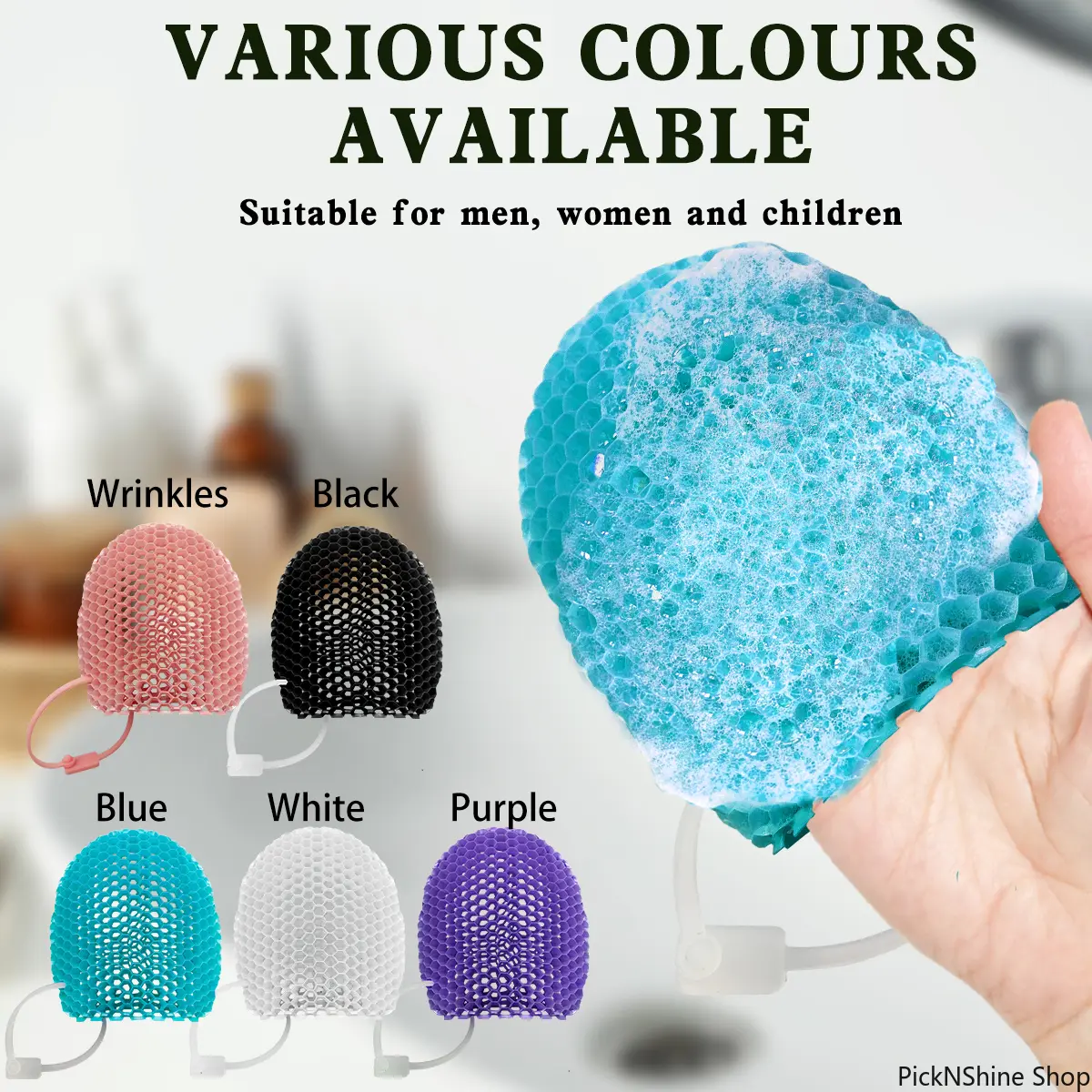 Honeycomb Pattern Exfoliating Finger Glove - Odorless, Breathable, Environmentally Friendly Anti-Bacterial TPU Body Scrubber for Gentle Bath Cleansing, Personal Shower Accessory with Massage & Skin Smoothing Benefits, Body Exfoliating Pad