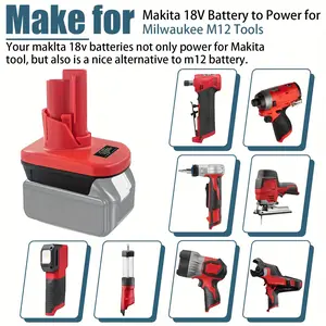 Convert Makita 18V Lithium Battery to Milwaukee 12V Power Tools – Battery Adapter for Seamless Compatibility