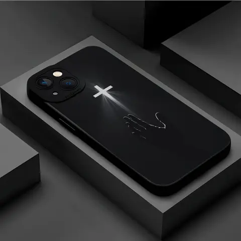 TPU Rubber Cellphone Casing - Cross Pattern, Full Body Protective Smartphone Cover, American Retro Preppy Street Style, Simple High-End Black, Accessories for Women Compatible with iPhone 16 Plus, 16, 15, 14, 13, 12, 11, XS, Pro, Max Series