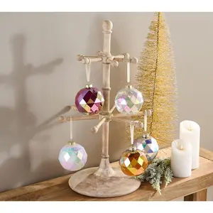Fierce Home Set of 5 Glass Disco Ball Ornaments with Gift Box