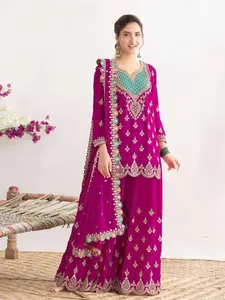 New Designer Party Wear Sharara Suit With Dupatta (3-Piece Set)