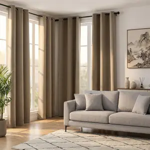 Window Wear 4 Panels 34X84 inches, plain blackout fabric set, made of blackout fabric, with loop design, easy to install, excellent light-blocking effect, simple and elegant, better for decorating your home, FT241120