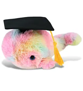 PLUSH GRADUATION - SUPER-SOFT PLUSH - RAINBOW WHALE SMALL 7"