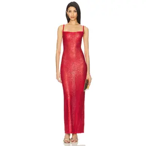 Lovers and Friends Bria Sequin Maxi Dress in Red