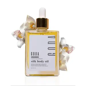 GODA Silk Body Oil 4oz | Firming & Anti-Aging Skin Tightening Treatment | Deep Hydration for Crepey Skin | Organic Scented Body Glow Oil for Post-Shower | Luxury Skincare