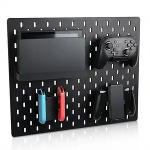 Pegboard Organizer for Nintendo Switch 1/OLED Compatible with IKEA SKADIS｜NS1 Dock Shelf, Gaming Pro Controller Holder, JoyCon Holder, JoyCon Grip Stand | 4pcs