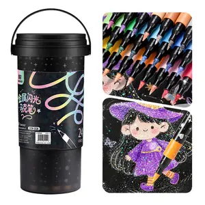 Glitter Acrylic Paint Marker Set of 24 acrylic pen, Art Drawing, Stocking Stuffers Teen Girls: 24 Glitter Markers Christmas Gifts Teens Outline Glitter Pens Shimmer,Tween Teen Girl Gifts Trendy Stuff,Art Supplies 6-8 9-12 10-12,Arts Crafts Ages 8-12 Cute