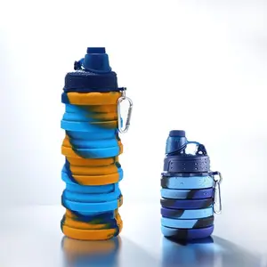 Portable Foldable Silicone Sports Water Bottle, Sports Drinking Bottle, Outdoor Travel Mug, Travel Bottled Drinkware for Camping Hiking Cycling, Durable Drop-Resistant Design, Single Pack