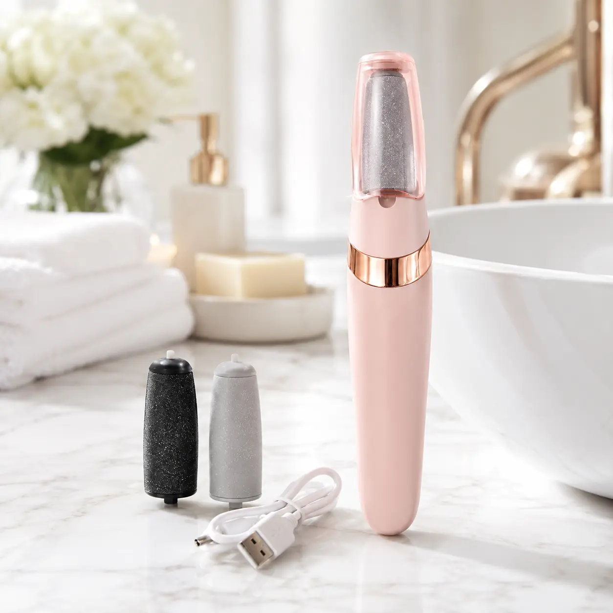 Electronic Foot File Pedicure Tools, Electric Foot Callus Remover, Electric Foot Grinder Built-in Electric Foot File Charger, Electric Digital Sharpening Stepping Stone for Daily Feet Care