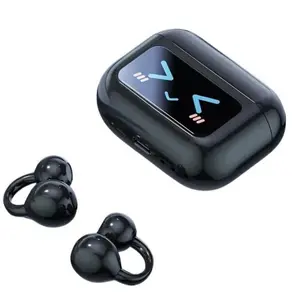 Clip-on Open Ear Wireless Earbuds with Full Color Touch Screen Noise Reduction for Sports Running Wireless 5.4 Open Type ACS 360° Surround Sound Audio Headphone Headset Electronic Faster Stable Connection