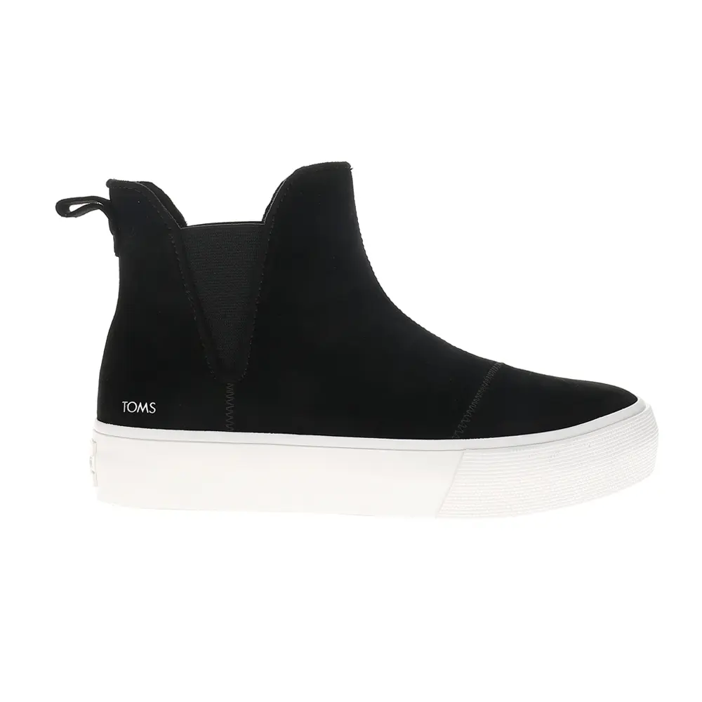 TOMS Womens Fenix Round Toe Pull On Casual Boots Ankle Low Heel 1-2" - Black