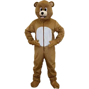 Bear Mascot Costume For Kids - Soft Breathable Brown Jumpsuit with Front Zipper, Hand & Shoe Covers - Perfect for Halloween, Animal Theme Party, School Play -  Cosplay Costume