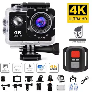 4K Ultra HD Waterproof Action Camera WiFi 1080P 30FPS 2.0" Screen 170° Wide Angle Underwater Helmet Sports Camera for Outdoor Vlogging Video Recording