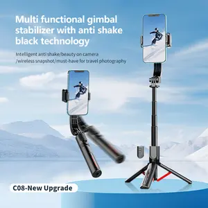 1-Axis Gimbal Stabilizer, Anti-Shake Selfie Stick Tripod with Bluetooth Remote, Auto Balance Phone Mount, Aluminum Alloy Vlogging Stand for iPhone & Android