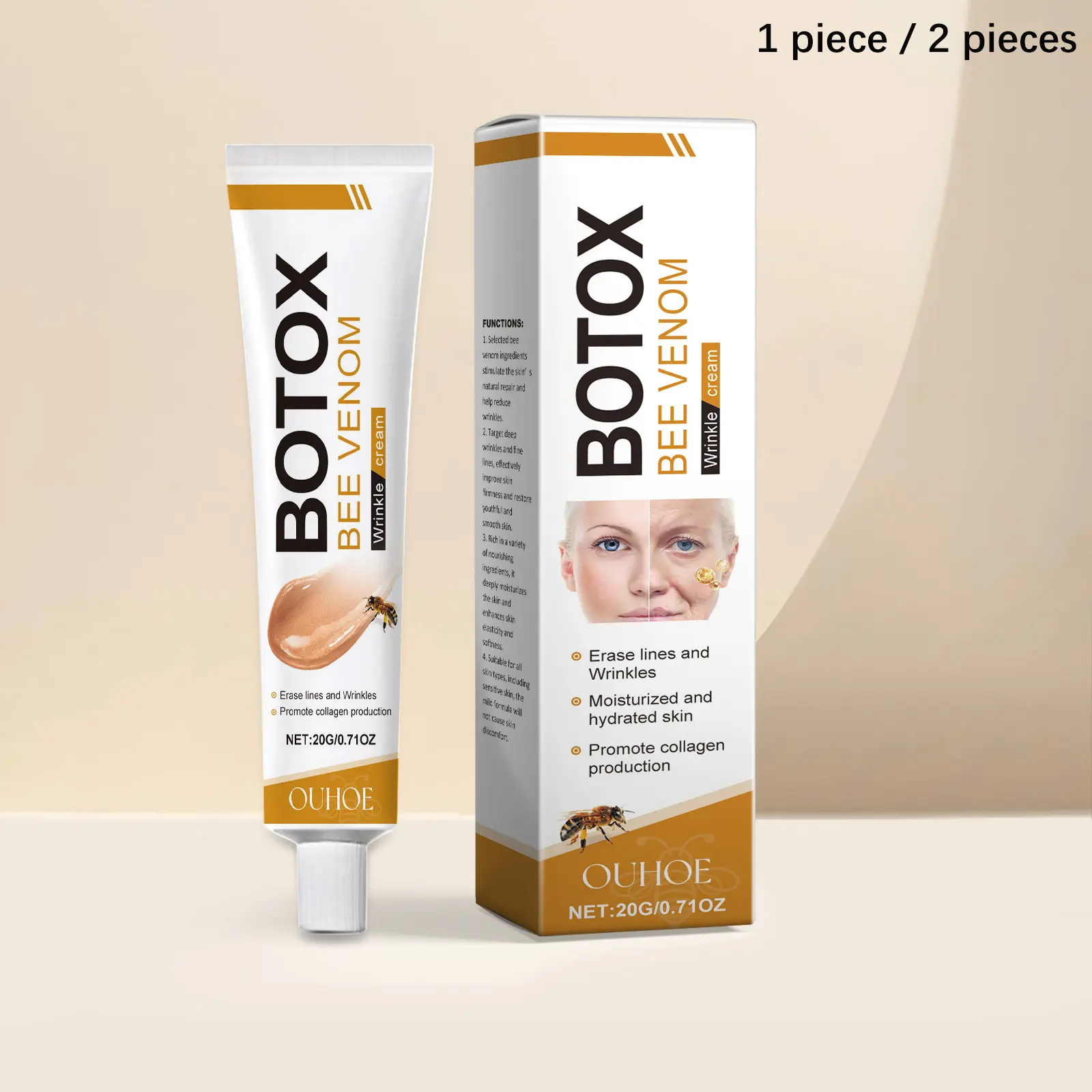 Beeswax Face Care Balm, 1/2 Counts 20g Daily Facial Moisturizer, Gentle Moisturizing Formula, Hydrates and Softens Skin, Facial Care Essential