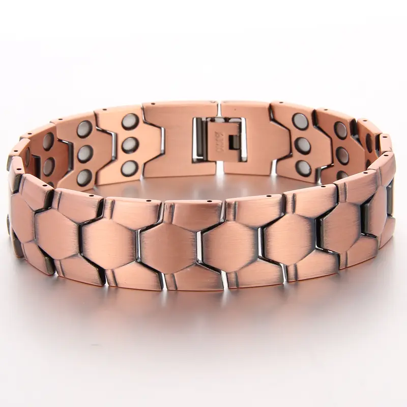 Men's Magnetic Copper Bracelet, Wearable Adjustable Cuff Design, Casual Style Gift, Perfect Holiday Present, All Season Wear