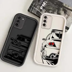 Cool JDM Car Comics Phone Case Eye Ladder for SamSung for Galaxy S20 S20+ S21 S22 S22+ S25 UW FE Lite Plus 2022 5G Black White Full Protection Cover