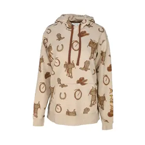 Ariat Womens Logo 2.0 Printed Hoodie Athletic Outerwear Casual - Beige, Brown