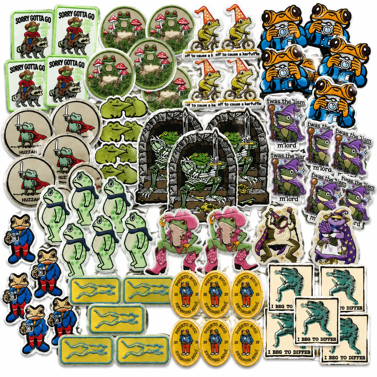 40PCS Embroidered Frog Iron-On Patches - Cute Animal Designs, Iron-On & Sew-On Appliques for Clothing, Jackets, Jeans, Hats, Backpacks & DIY Craft Projects, Fabric Sewing Accessories with Free Shipping